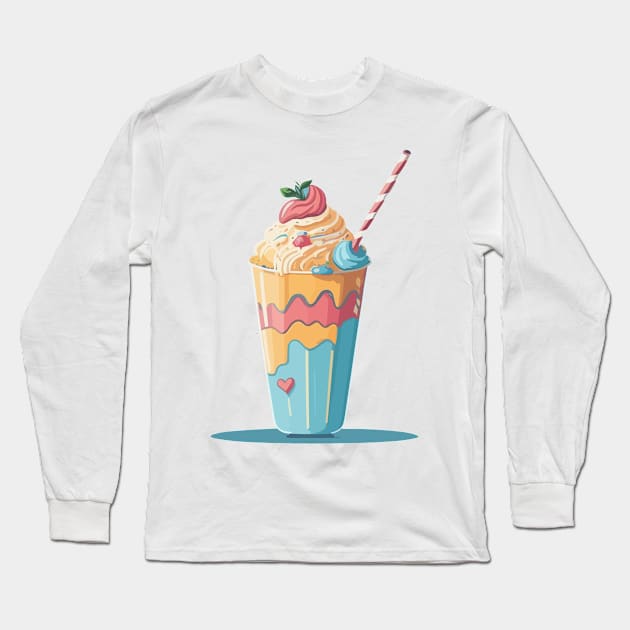 Cute Milkshake Long Sleeve T-Shirt by SpriteGuy95